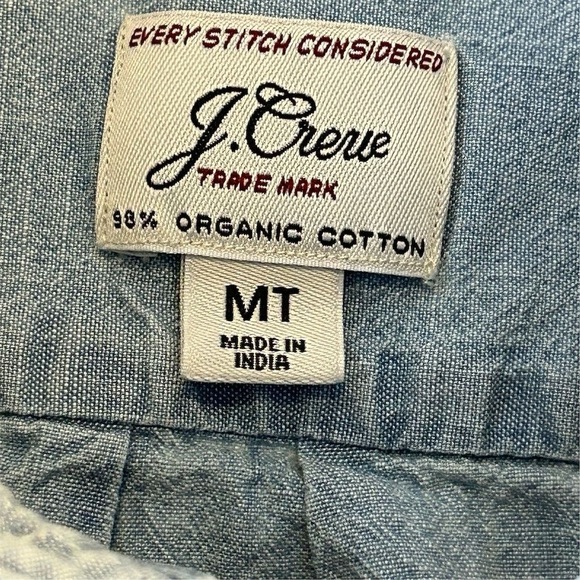 J.Crew Men's Denim Shirt M tall Blue Long Sleeve Button-Up Classic Fit - Picture 6 of 12